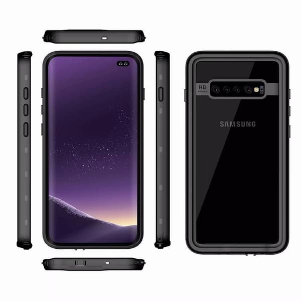 IP68 Vandtæt Etui til Samsung Galaxy S10+ Plus, Redpepper, Sort