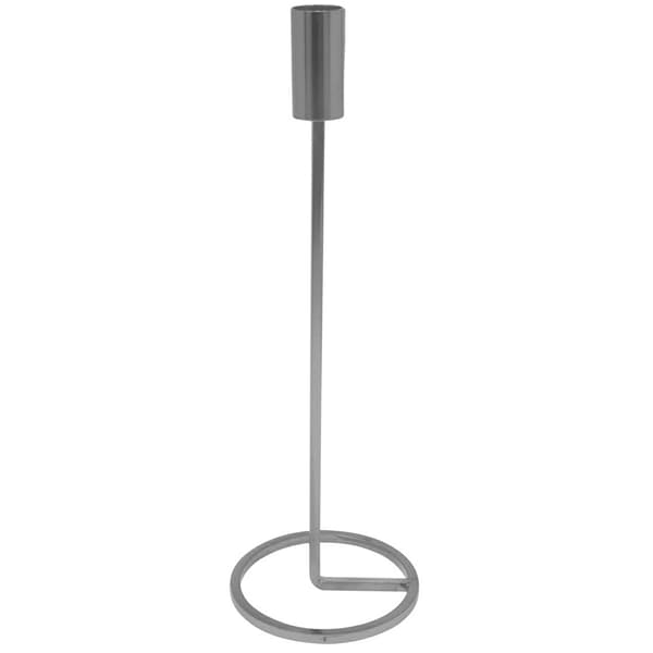 Hög silverfärgad ljusstake 31 cm