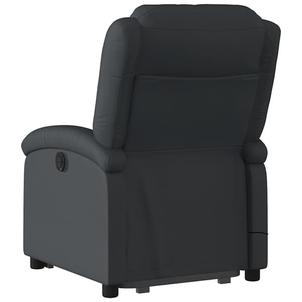 vidaXL massagestol med løftefunktion, sort, ægte læder
