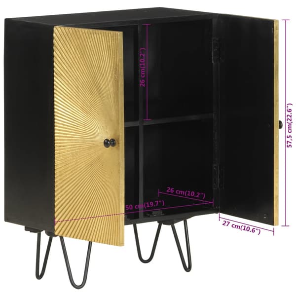 vidaXL kommode, 55x30x75 cm, massivt mangotræ