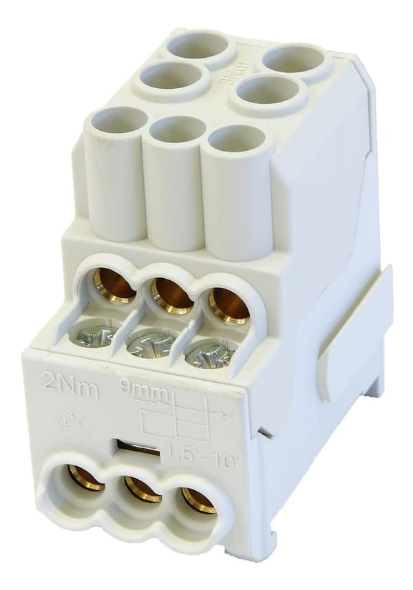 Fördelningsblock SDB 100 Al/Cu 80010 simblock, grå