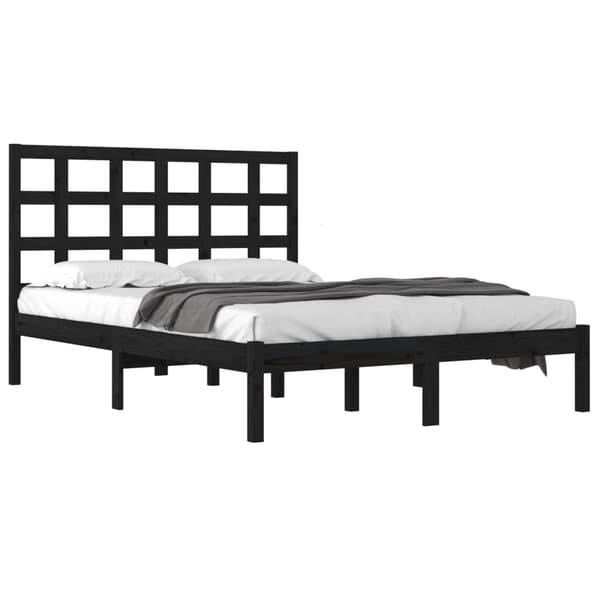vidaXL sengestel sort massivt træ 200 x 200 cm