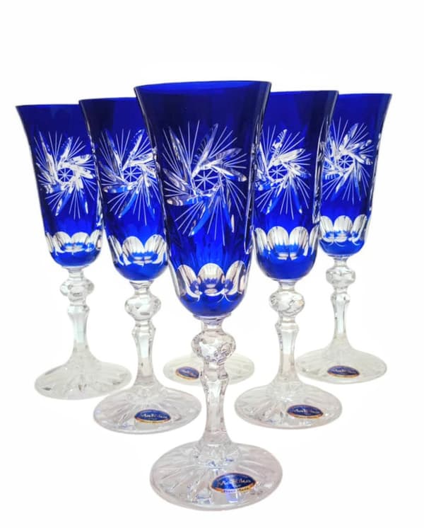 Koboltkrystal champagneglas 150 ml Olive Grinder