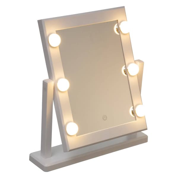 Spegel med LED-belysning Vit