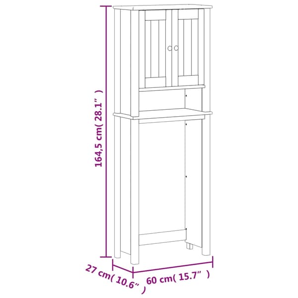 vidaXL BERG toiletskab sort 60x27x164,5 cm træ