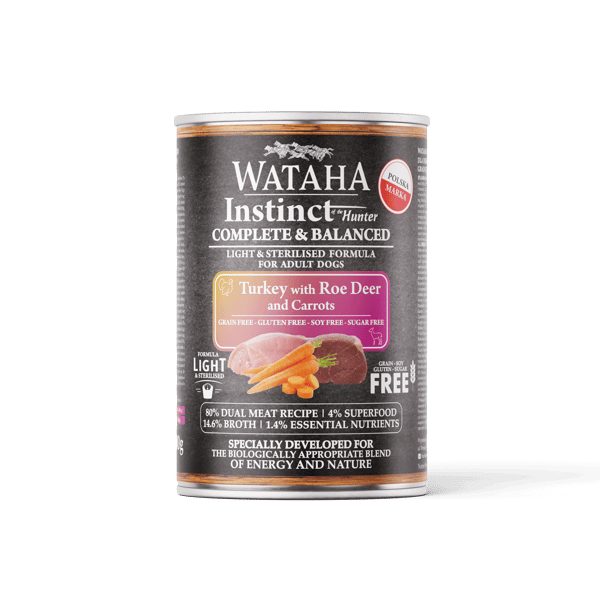 WATAHA INSTINCT 80% LET KALKUN MED RÅHJORTE OG GULERØDDER 400G