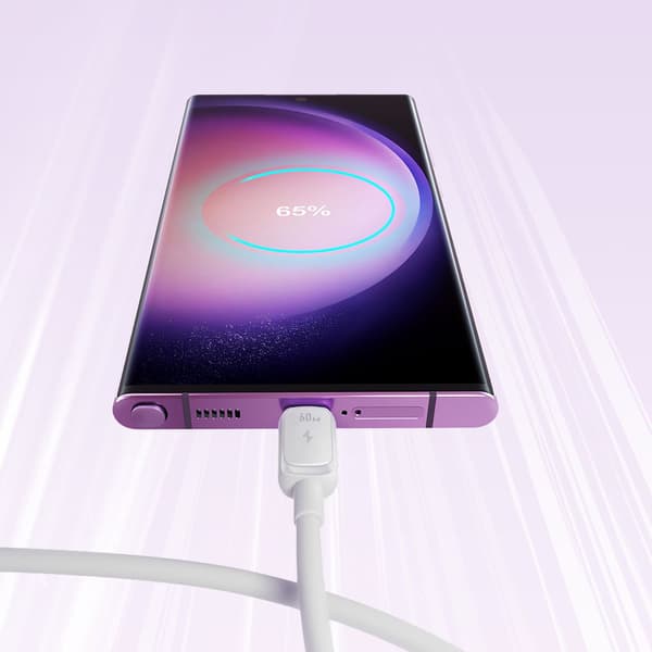 USB-C 60W 1,2m laddningskabel - Vit