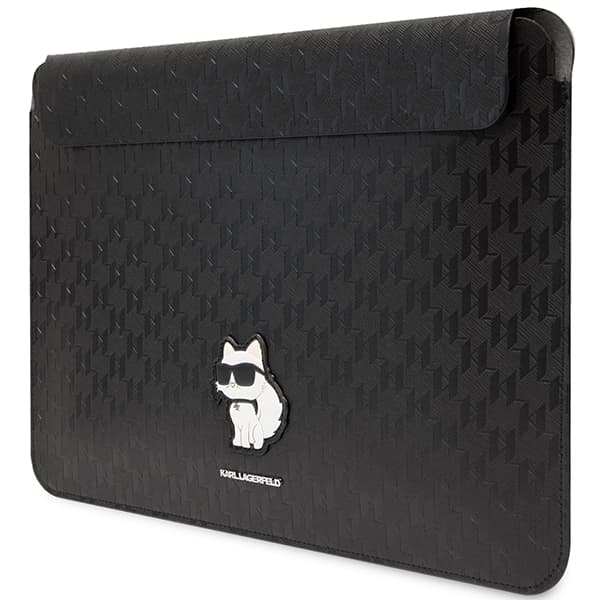 Karl Lagerfeld Saffiano Monogram Choupette Sleeve Laptoptaske op til 16", Sort