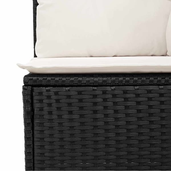 vidaXL 2-delt sofasæt med hynder, sort, polyrattan og akacie