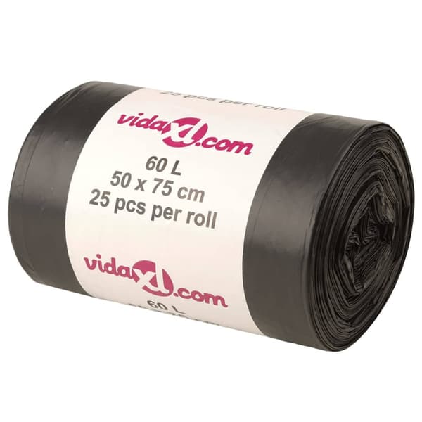 vidaXL affaldssække, 250 stk., sorte, 60 l
