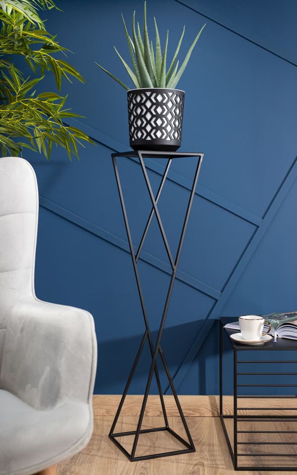Moderni LOFT musta kukkateline 100 cm