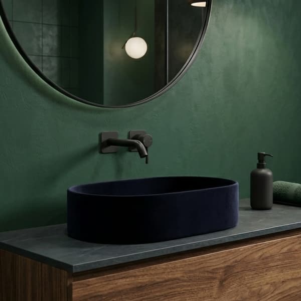Oval bordvask 50×30 cm matsort - Aquaterris