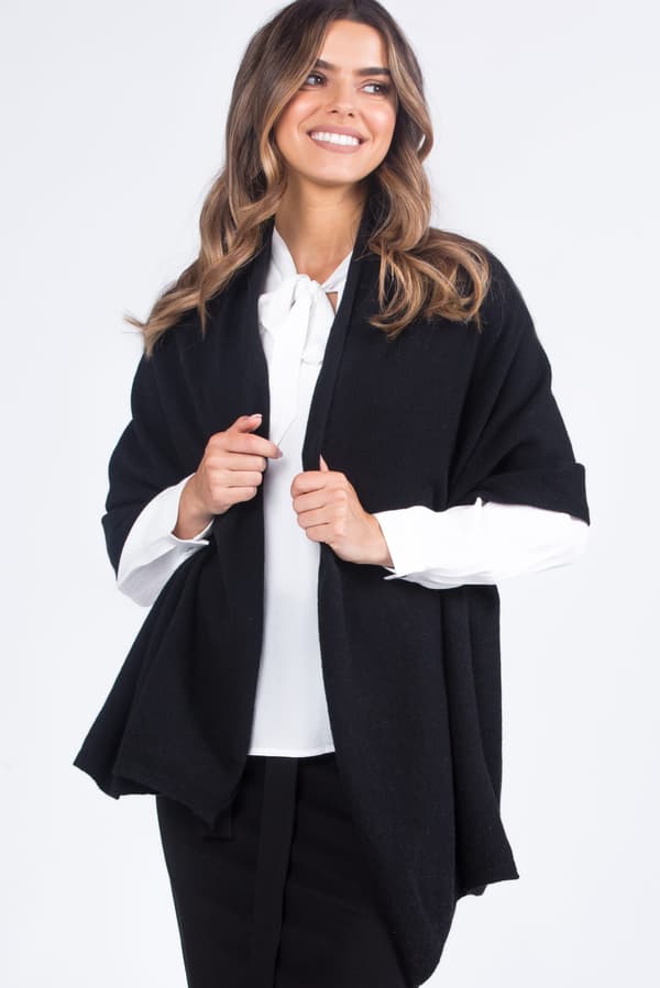 SCARF*01 dame vintertørklæde sort farve