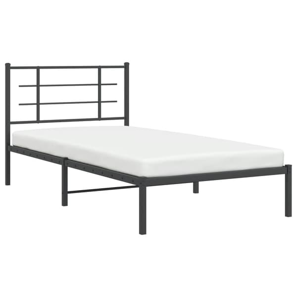 vidaXL metalsengestel med hovedgærde sort 107x203 cm