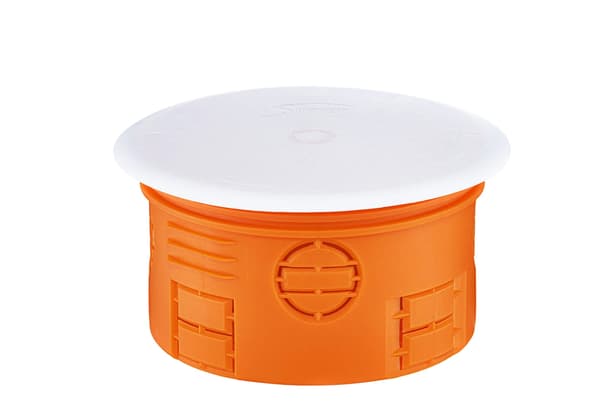 SIMET 80 mm infälld kopplingsdosa, kort platta, med lock