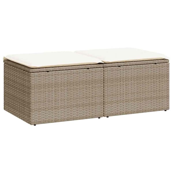 vidaXL 2-delt sofasæt med hynder, beige, polyrattan og akacie
