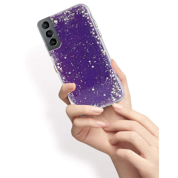Glitter-cover til Samsung Galaxy S21+ Plus, lilla