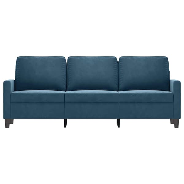 vidaXL 3-sitssoffa blå 180 cm klädd i sammet
