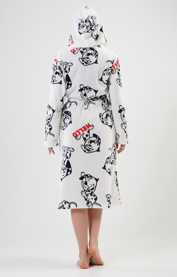 Fleece badekåbe til damer, Vienta, med bundne hunde, L