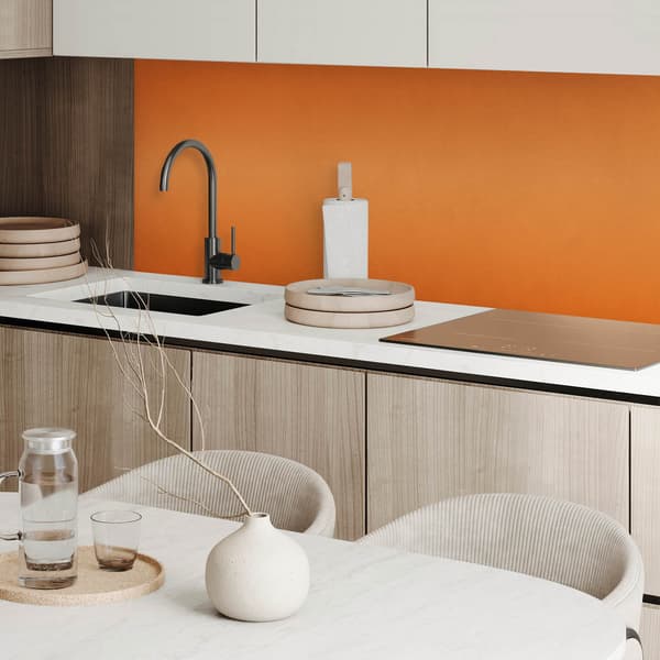 Selvklæbende vinylpanel perfekt til moderne interiør 100x50 cm orange farve