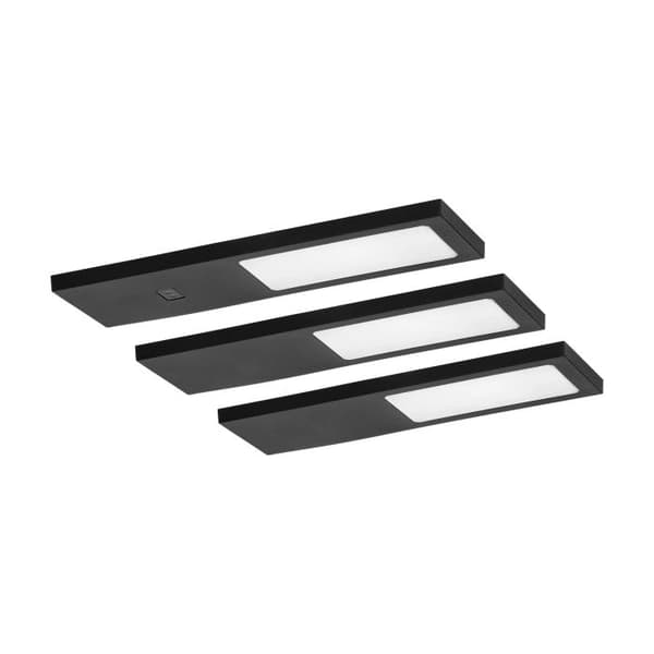 LED-underskabslampe 3x 4W håndafbryder 4000K sort 3 stk.