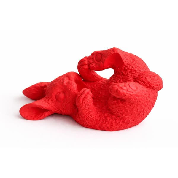 Viiniteline kani punainen pulloteline 3D-pöytäkoriste