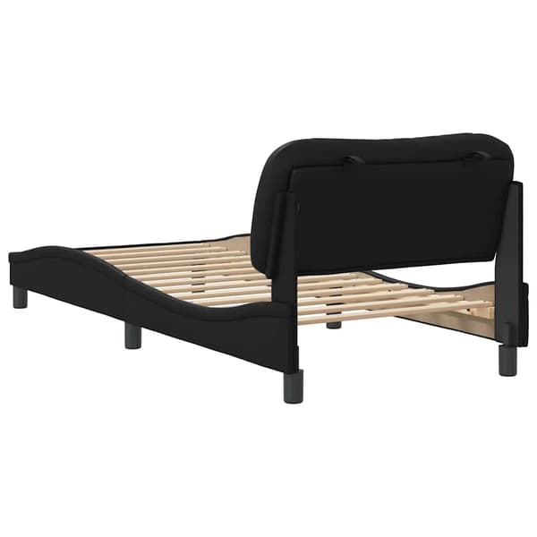 vidaXL sengestel med hovedgærde sort 90x190 cm kunstlæder