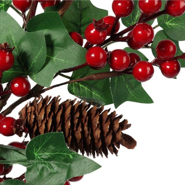Julepynt med kunstig røn og grangrene