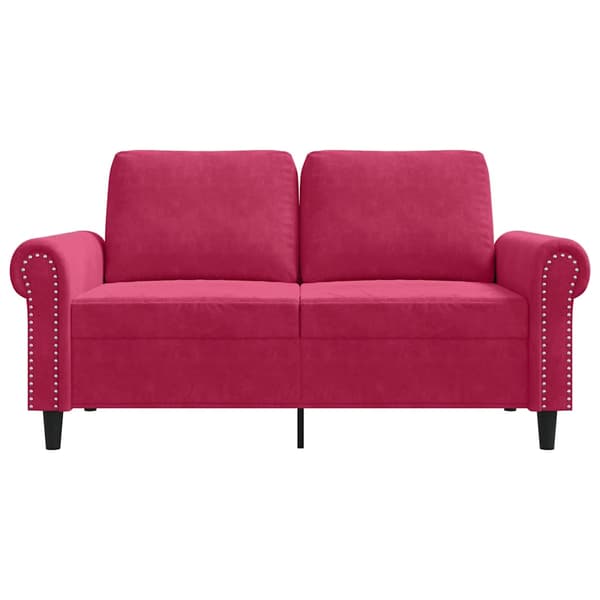 vidaXL 2-sitssoffa vinröd 120 cm klädd i sammet