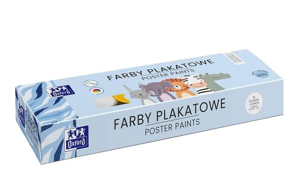 Børneplakatmaling 12 + 2 farver 20 ml