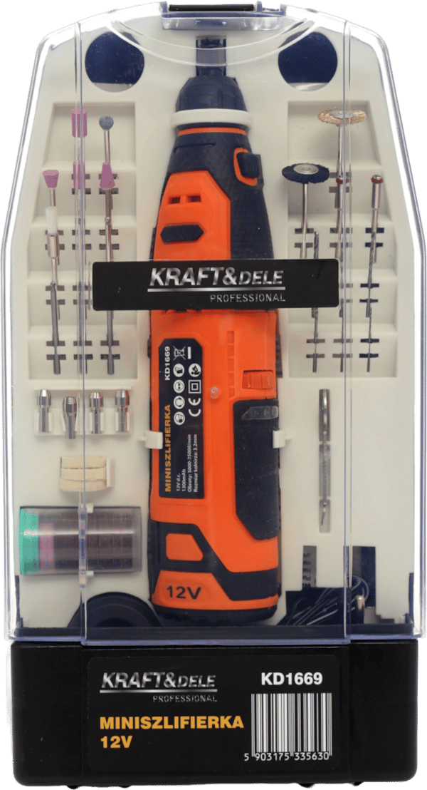 Minihiomakone 12V + lisävarusteet KD1669