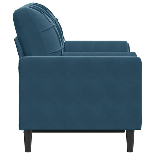 vidaXL 2-sitssoffa med kuddar, blå, 120 cm, sammet