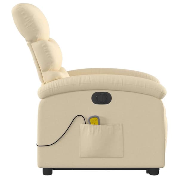 vidaXL Lyftbar massagefåtölj, elektrisk, vilstol, krämfärgad