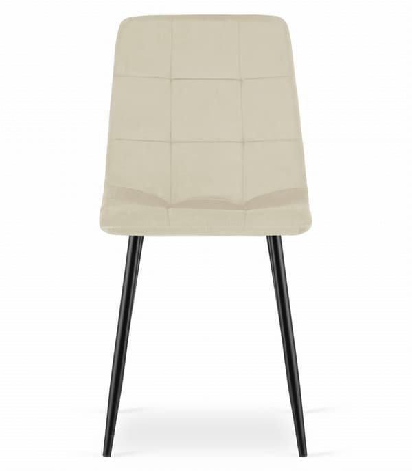 KARA stol - lys beige fløjl / sorte ben x 3