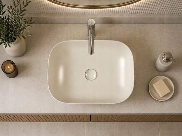LUSSO BORDVASKE 45,5X32,5 CM OVAL BEIGE MAT