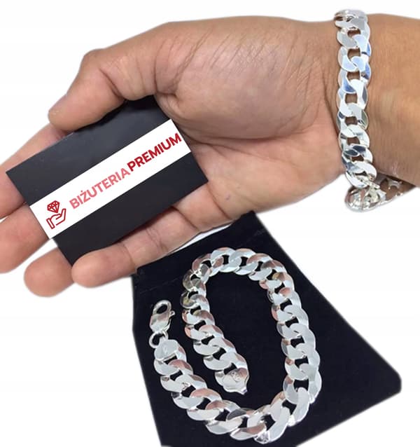 TJOCKT SILVERARMBAND 11mm/21cm 925 SILVER HERRPANELMÄNGD