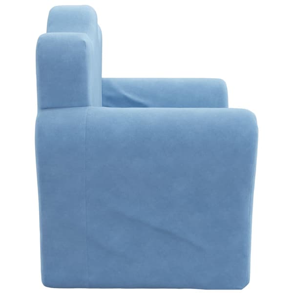 vidaXL børnesofa, blå, blød plys