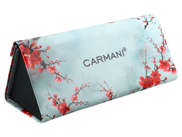 Foldbart brilleetui - Blomsterdekoration (CARMANI)