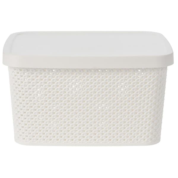 Hvid opbevaringskurv 27 cm
