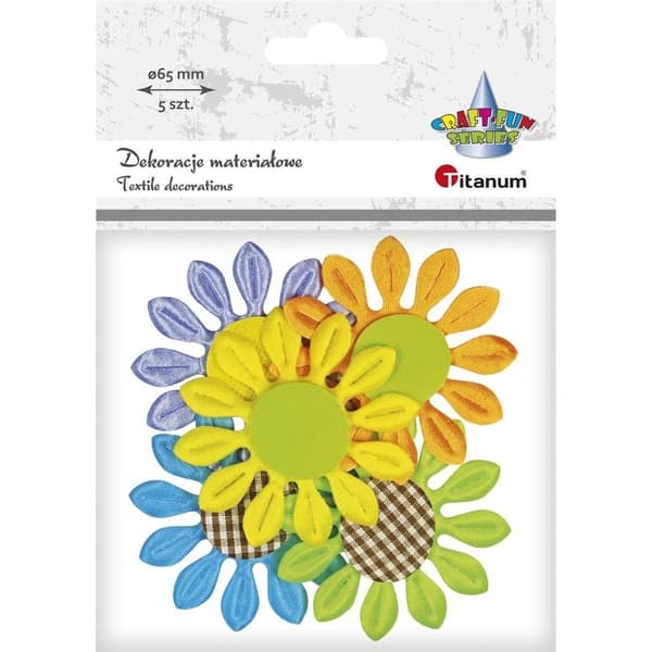 3D stofblomster i 5 farver