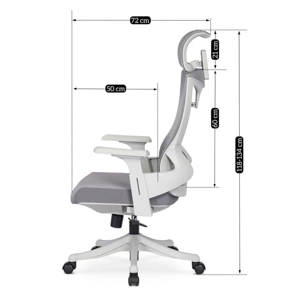Caret 2 ergonomisk snurrestol ventileret grå moderne