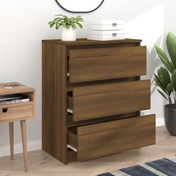 vidaXL skab brunt egetræ 60x35x76 cm træbaseret materiale