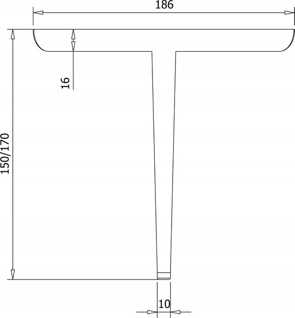 Vuodesohvan jalka, musta, MAT, loft, H150, kestävä, SL032