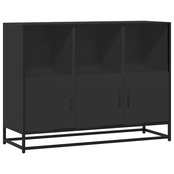 vidaXL kommode, sort, 100x35x76 cm, træbaseret materiale