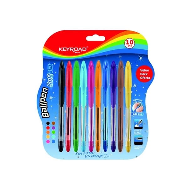 Blød jetpen 0,7 mm 10 farver