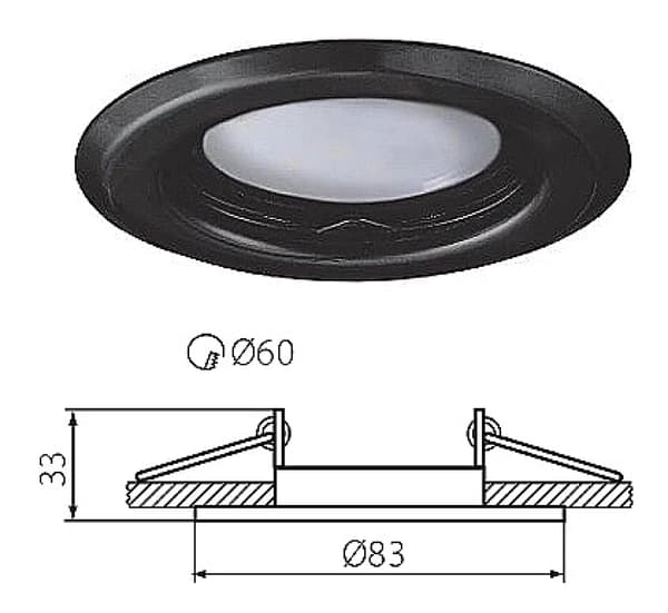 Spotlight LED Halogen Loftspotlight ALOR 10W GU10 Sort KANLUX