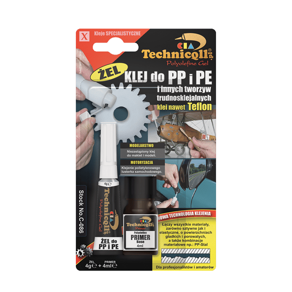 Technicqll-liimageeli PP:lle ja PE:lle pohjusteella 4G+4ML C-086