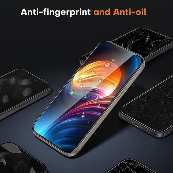 Härdat glas iPhone 15 Pro 2x 3D heltäckande lim + monteringsram