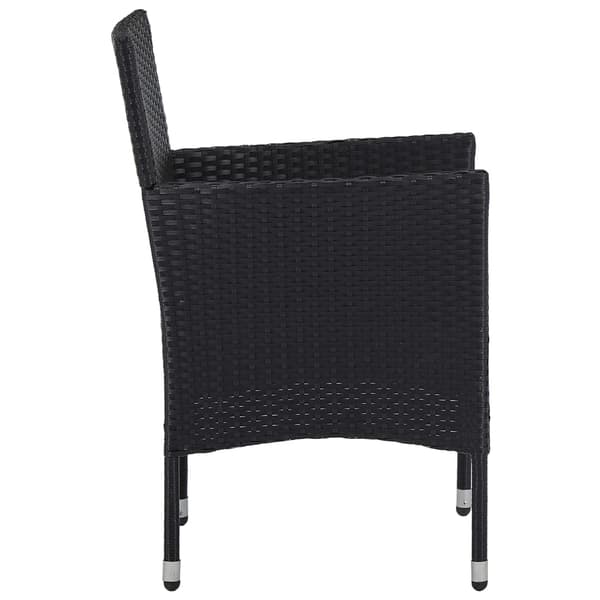 vidaXL havestole, sæt med 2, polyrattan, sort
