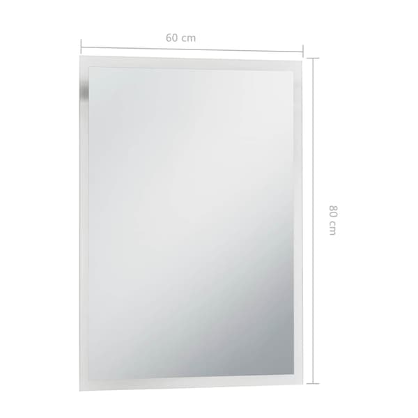 vidaXL Väggmonterad badrumsspegel med LED, 60 x 80 cm